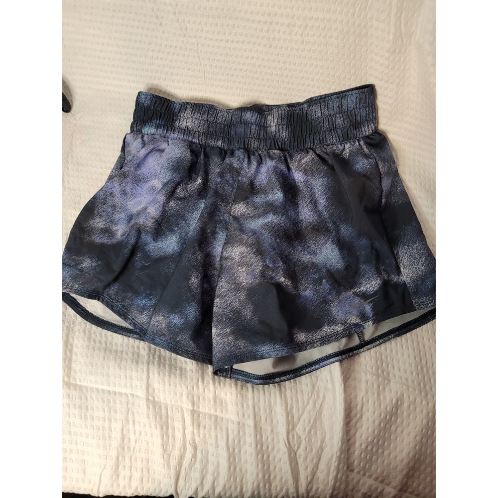 Nike Womens Dri-FIT Training Shorts Blue Purple Abstract Print FZ6960-478 Small